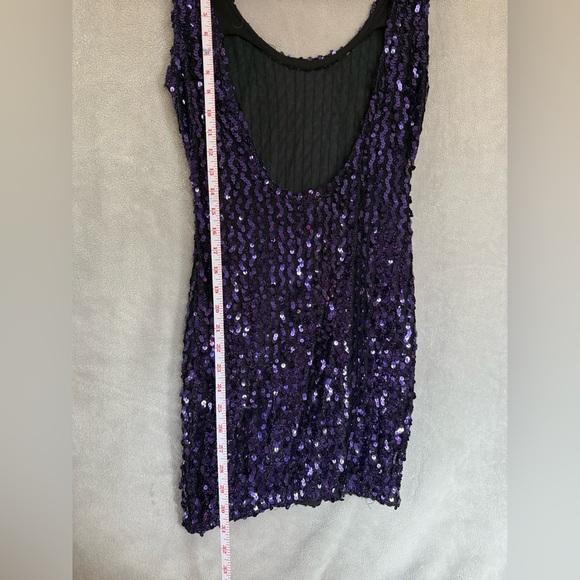 Vintage Purple Sequin Sleeveless Dress - Picture 10 of 10